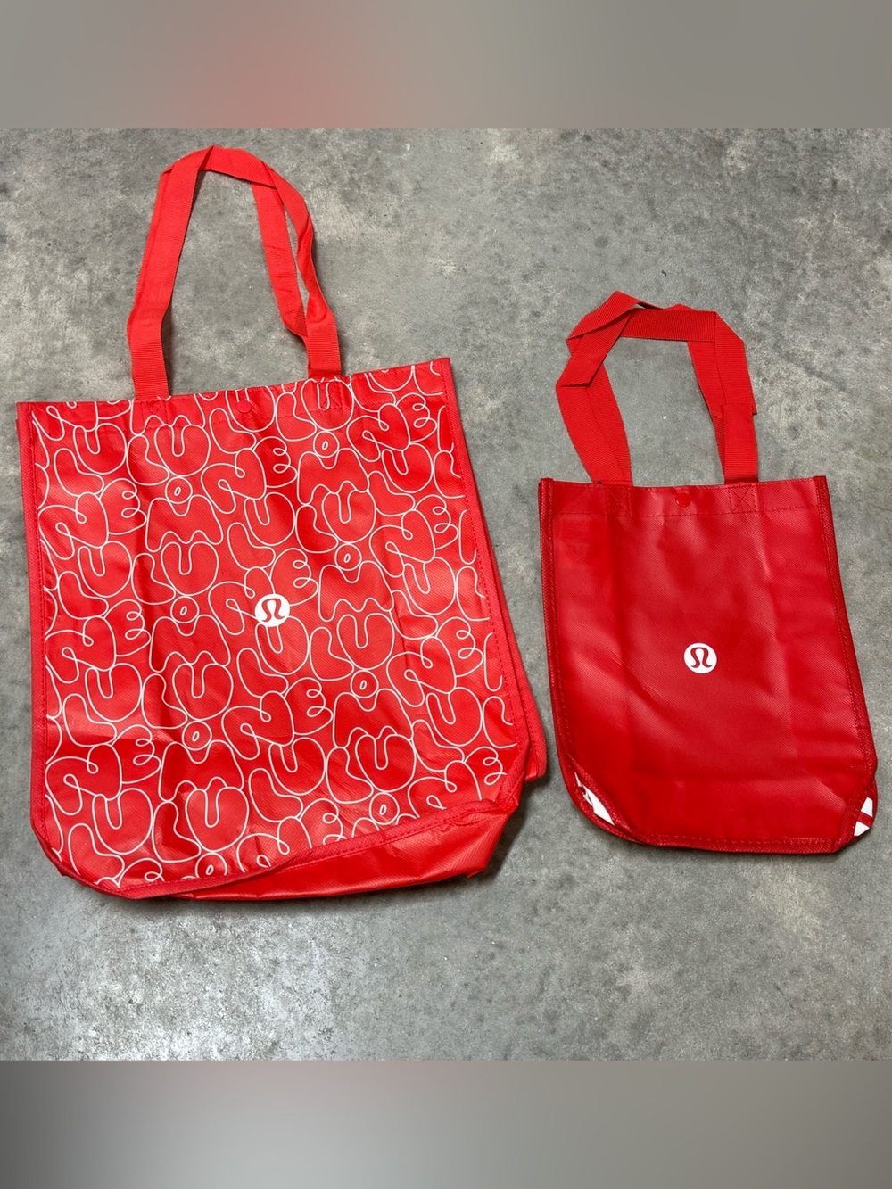 Lululemon Reusable Shopping Tote Bag Bundle Small + Medium Red ❤️